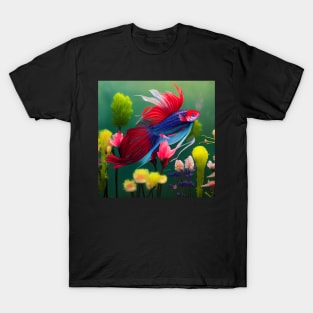 Betta fish in flowers 2 T-Shirt